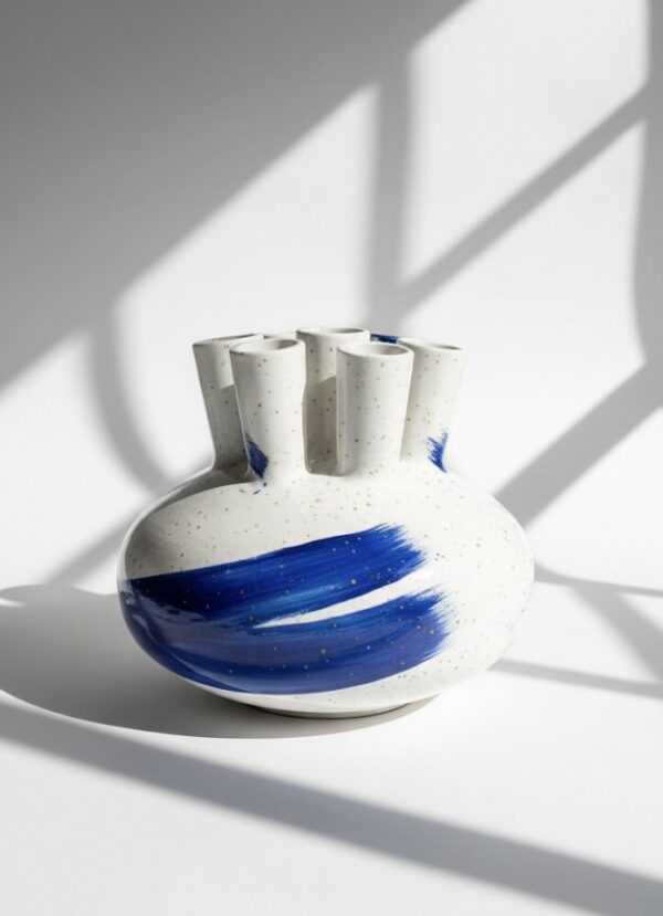 Tulpenvaas wit delfts blauw - Afbeelding 3